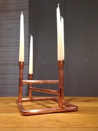 Kupferrohr-Kerzenständer