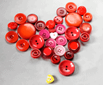 Knopfherzen zum Valentinstag