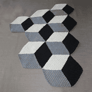 Geometrische Häkeldecke mit 3D-Effekt