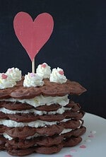 Waffeltorte für den Valentinstag