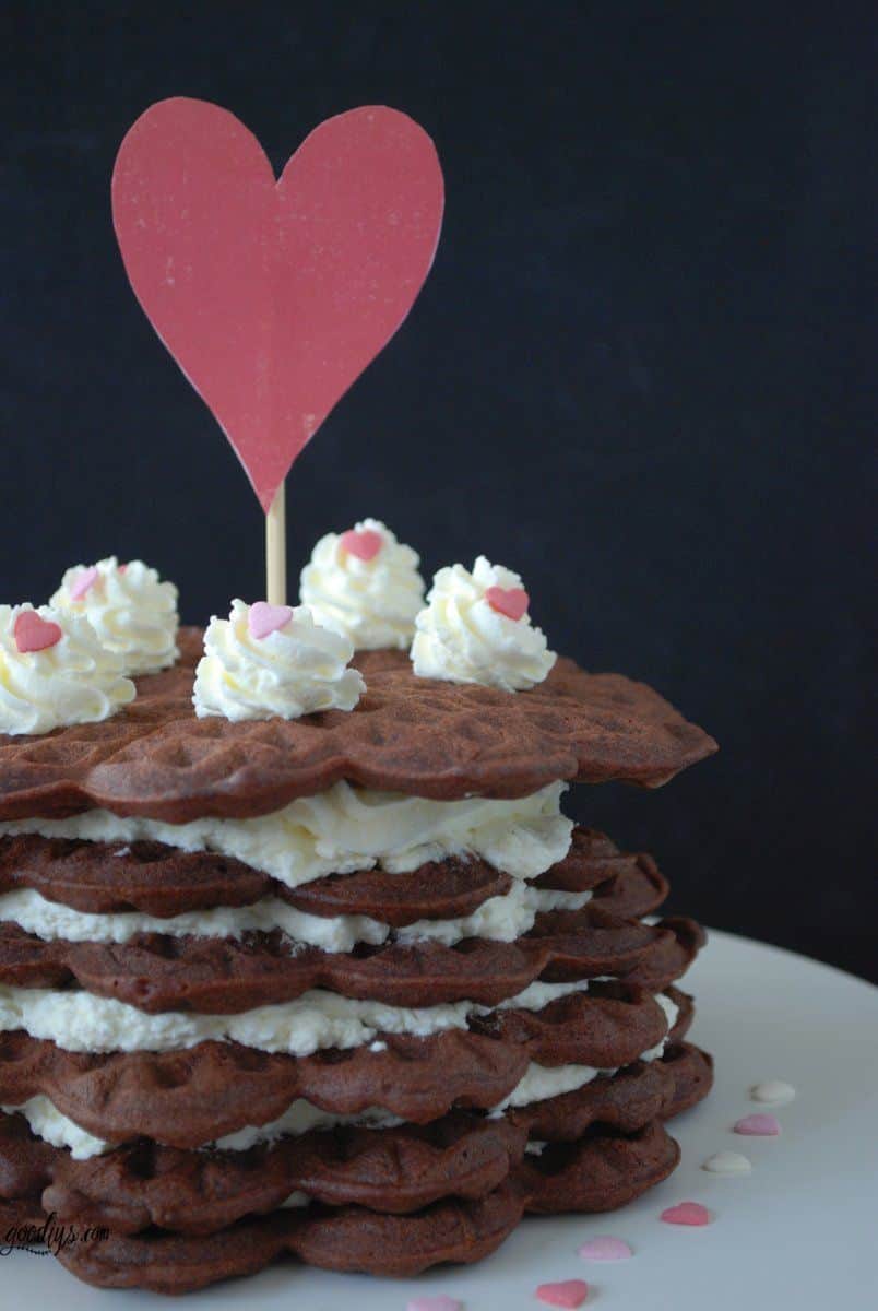 Waffeltorte für den Valentinstag