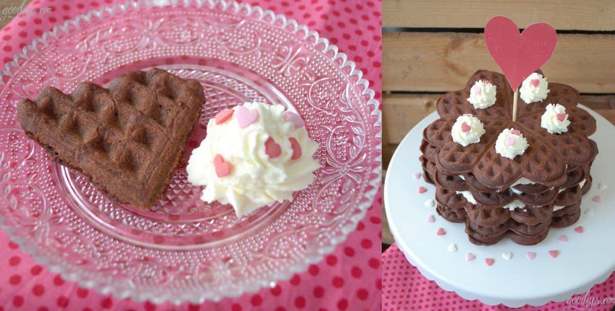 Waffeltorte für den Valentinstag