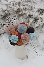 Knubbelblumen aus Textilgarn