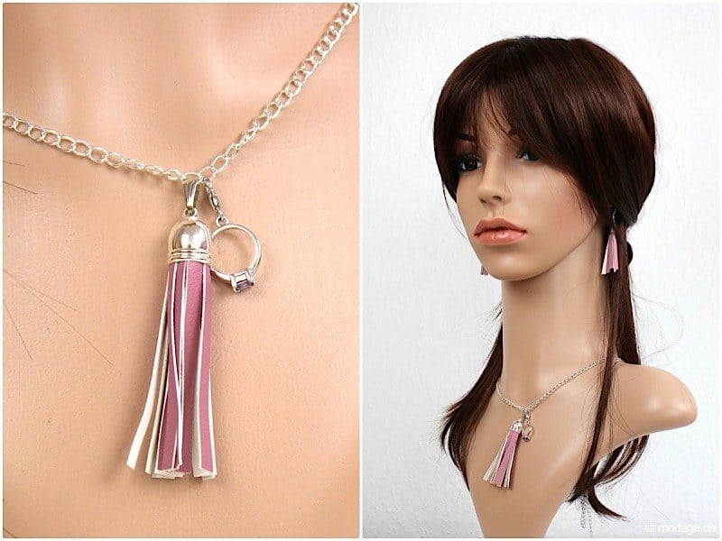 DIY Leder-Tassel: Ohrringe und Kette selbstgemacht