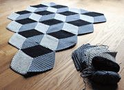 Geometrische Häkeldecke mit 3D-Effekt