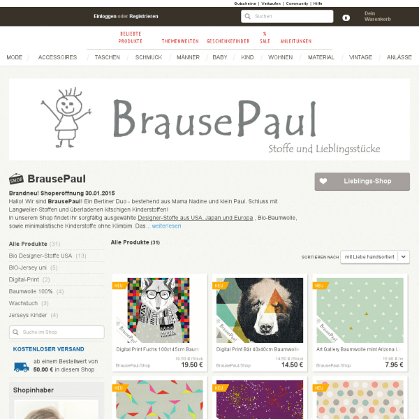 BrausePaul-Shop - Stoffe und Lieblingsstücke