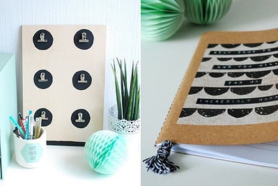 Kreative Handmade Deko-Accessoires, inklusive Pinnwand, Pflanzen und Notizbuch, ideal für Frühling und kreative Gestaltung im Zuhause.
