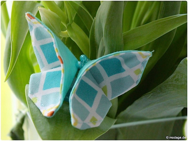 Origami Schmetterling aus Stoffresten nähen