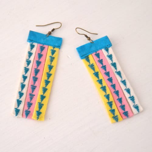 DIY Ohrringe aus Schrägband