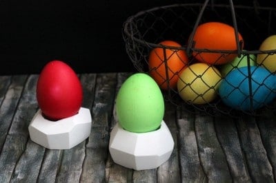 Geometrische Eierbecher aus Fimo