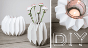 Geometrische Vase & Windlicht im Origami-Design