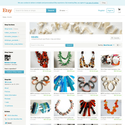 Edna Mo auf Etsy: Unikat-Schmuck aus Resin, Clay und Silber.
