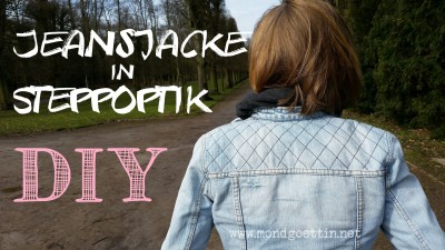Jeansjacke in Steppoptik