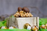 Mandel-Karamell-Osternester mit Vollmilch-Schokoladeneiern