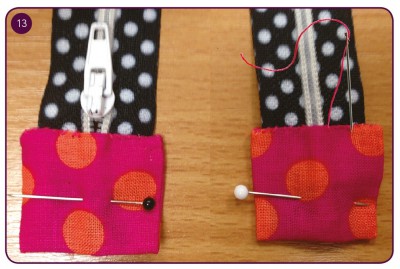 Kreative handgemachte Dokumenten-Mäppchen im Pop Art Stil mit bunten Mustern und Reißverschluss, ideal für kreative Organisation und Designliebhaber.