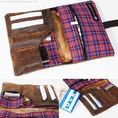 Tabaktasche mit Blättchen-Schnellentnahmefach