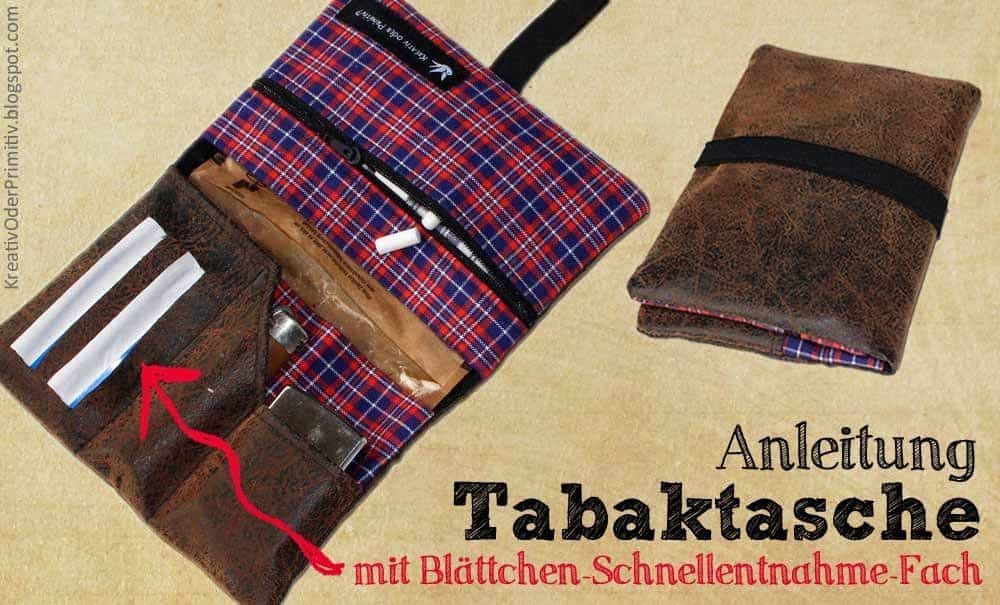 Tabaktasche mit Blättchen-Schnellentnahmefach