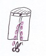 R….y (englisches Wort für Wiederholung)  Jeanstasche nachgenäht
