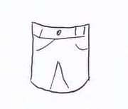 R….y (englisches Wort für Wiederholung)  Jeanstasche nachgenäht