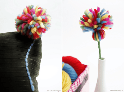 Blumenkissen Pompon