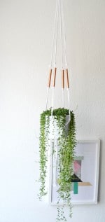 Edle DIY Makramee Blumenampel mit Kupferrohr