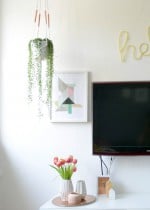 Edle DIY Makramee Blumenampel mit Kupferrohr