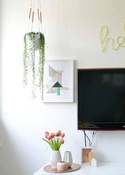 Edle DIY Makramee Blumenampel mit Kupferrohr