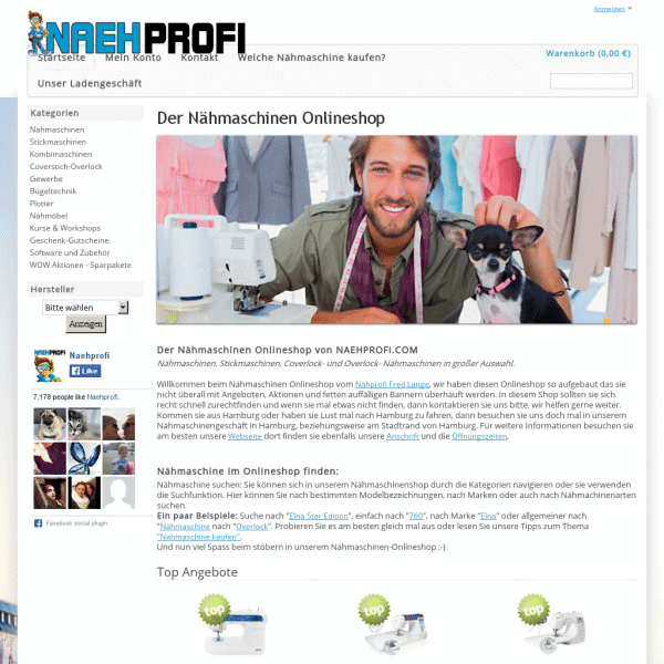 Nähmaschinen Onlineshop von NAEHPROFI.COM