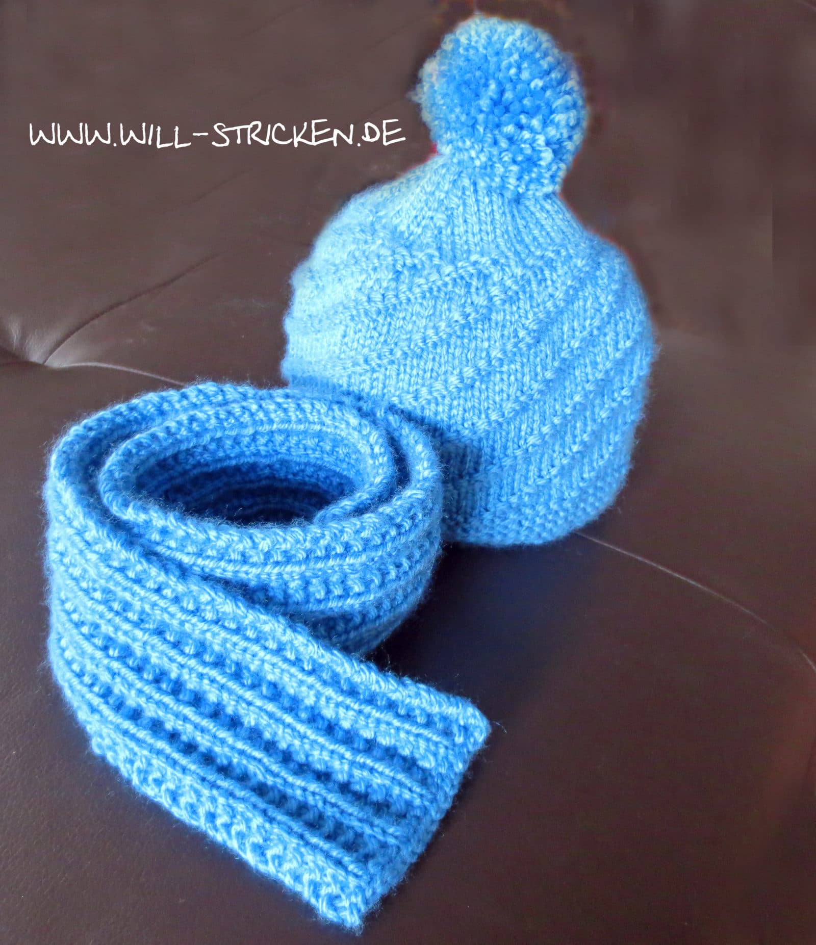 Kindermütze und Schal Strickanleitung