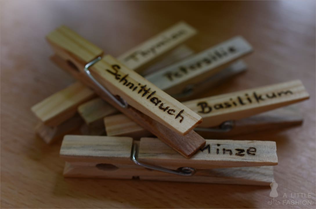 Pflanzenstecker aus Wäscheklammern