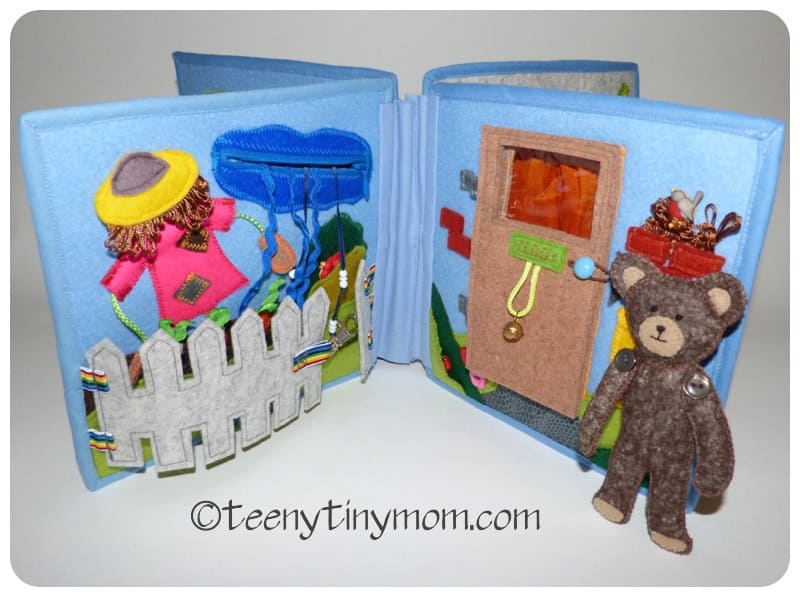Quiet book Teddyhaus Schlafzimmer