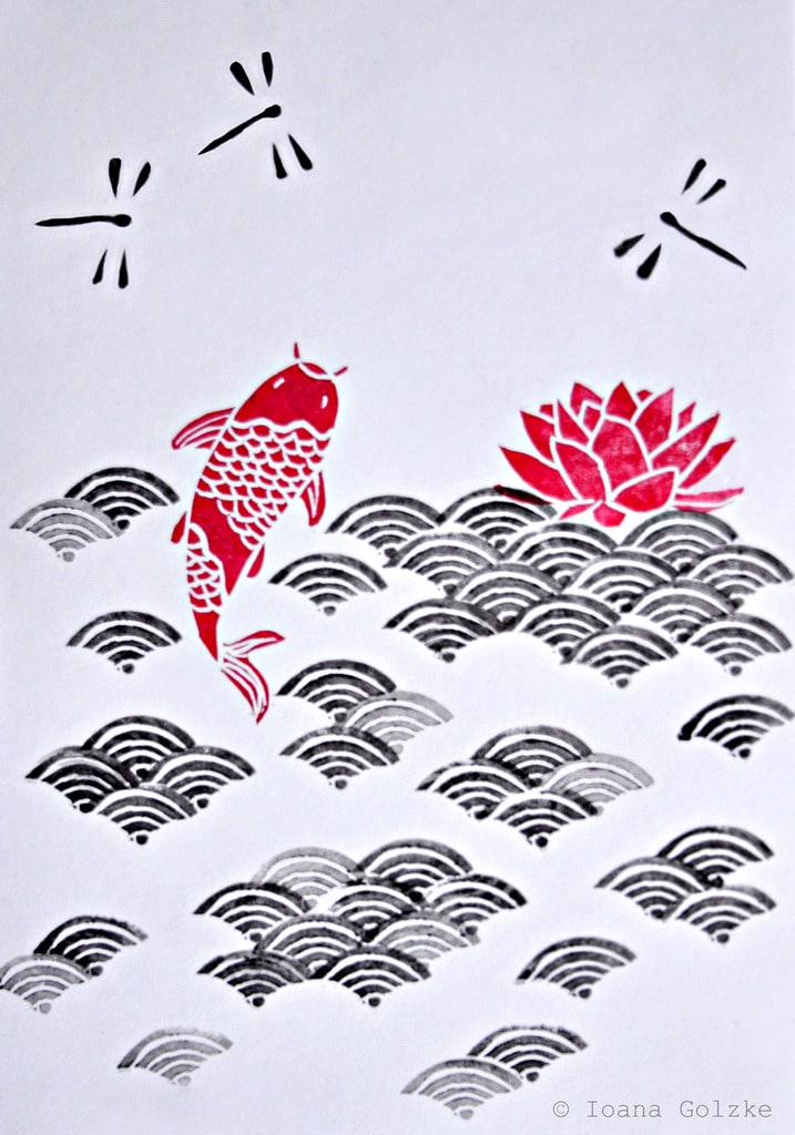 Stempel mit Japan-Muster