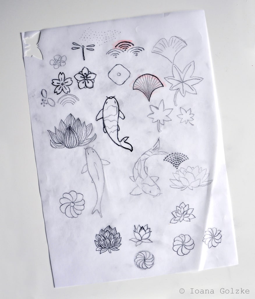 Stempel mit Japan-Muster