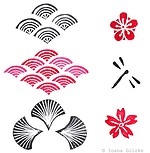 Stempel mit Japan-Muster
