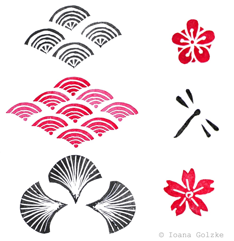 Stempel mit Japan-Muster