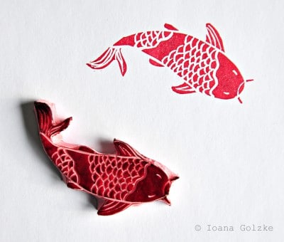 Stempel mit Japan Muster Koi Karpfen Fisch rot_zpsngfdacxq