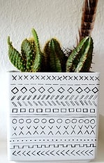 Supereinfaches DIY: Blumentopf mit Ethno Muster