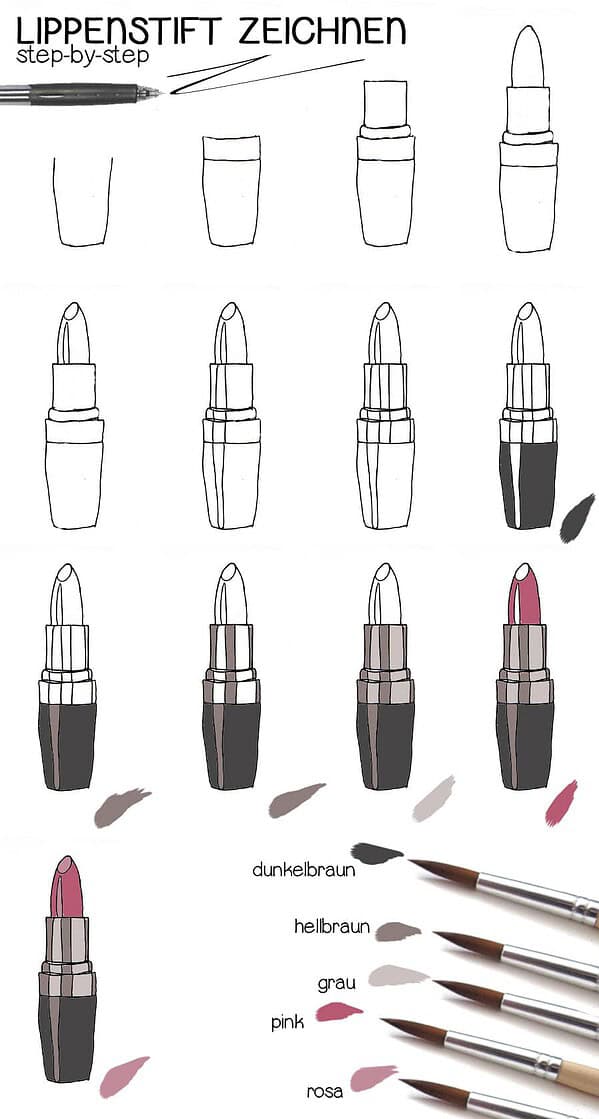 Zeichnen leicht gemacht: Lippenstift step-by-step