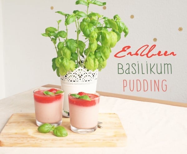 Erdbeer-Basilikum-Pudding
