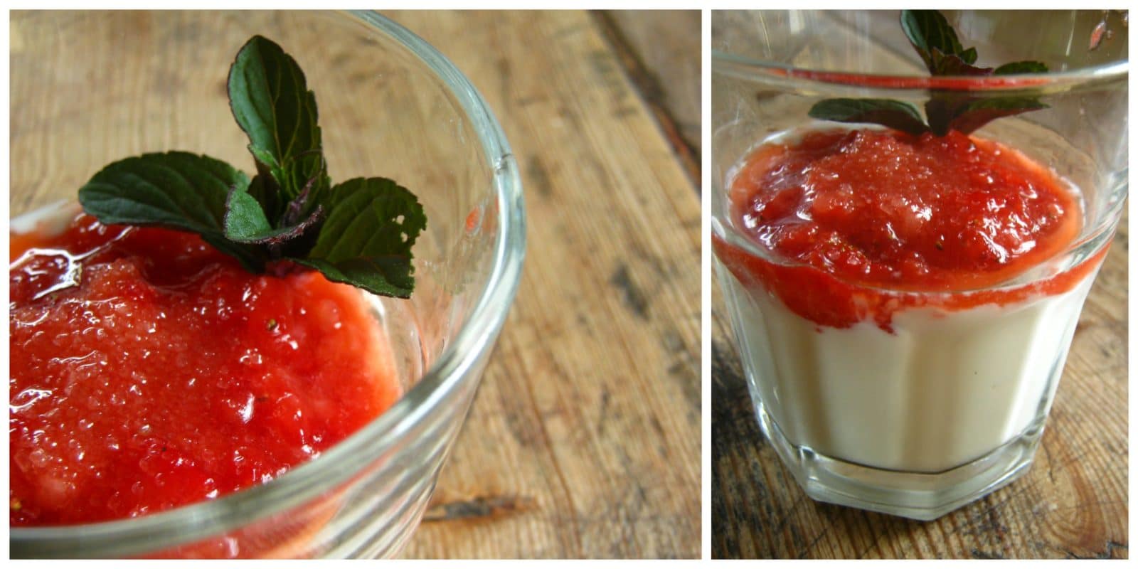 Erdbeer Jogurt mit Pfefferminz