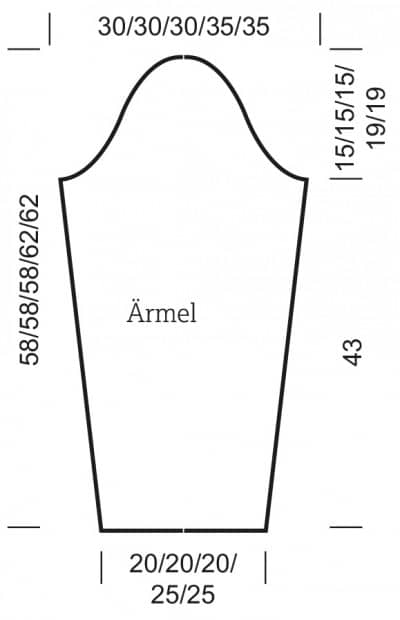 Schnittmuster für eine Häkeljacke in Leinen, zeigt Maße und Armform, ideal für DIY-Strickprojekte, handgemacht, modisch und nachhaltig.