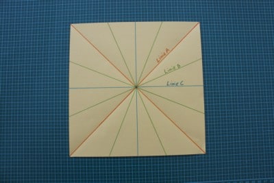 Papier mit Linien für Stoffdruck, zeigt verschiedene Linienarten für kreative Drucktechniken.