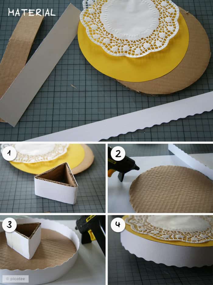DIY-Tortenteller aus Pappe, Zitronen-Küchlein und Muttertag-Geschenk