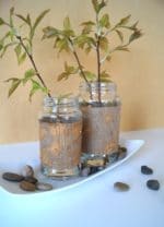 Vase aus Marmeladenglas