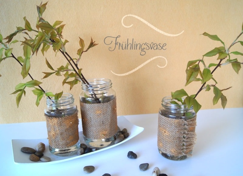 Vase aus Marmeladenglas