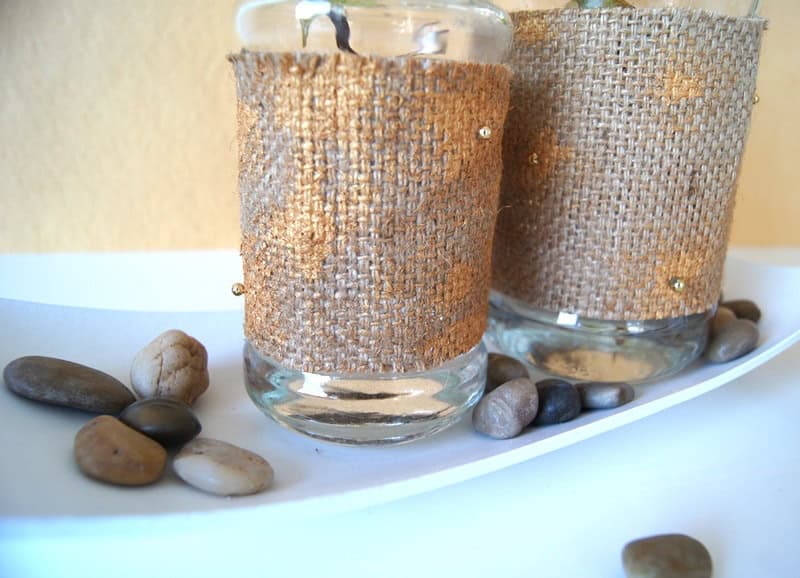 Vase aus Marmeladenglas