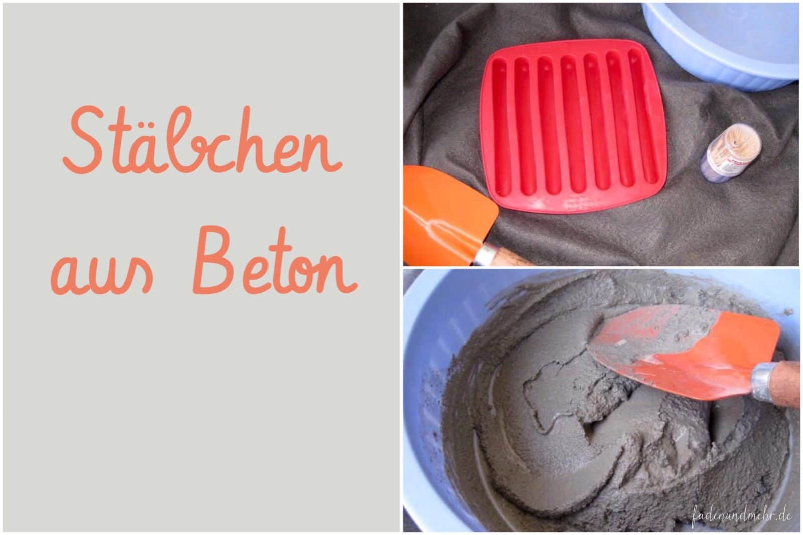 Beton: Stäbe für ein Kräuterbeet