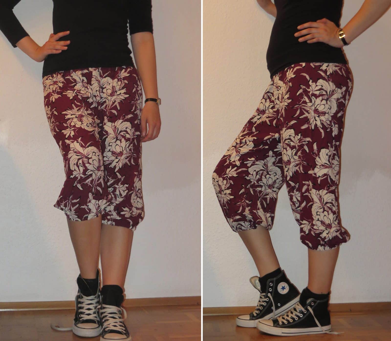 Blumige 3/4-Sarihose