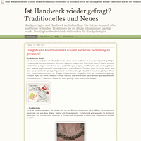 Ist Handwerk wieder gefragt? Traditionelles und Neues