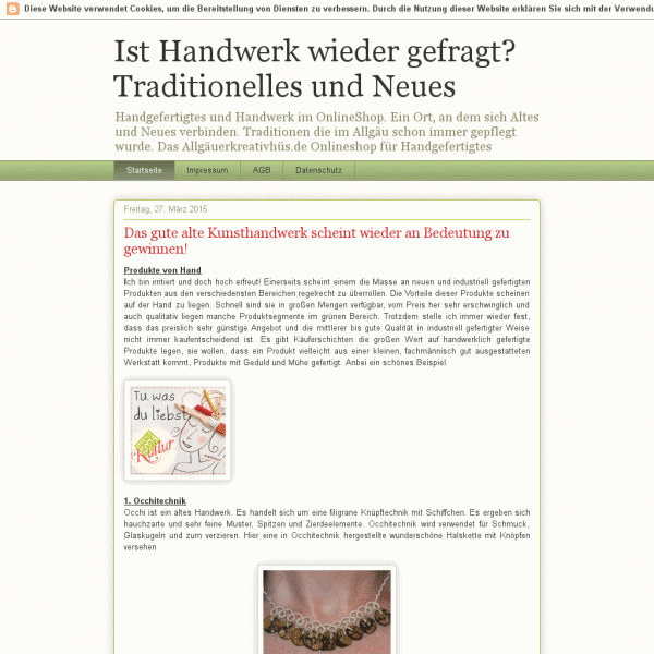 Ist Handwerk wieder gefragt? Traditionelles und Neues